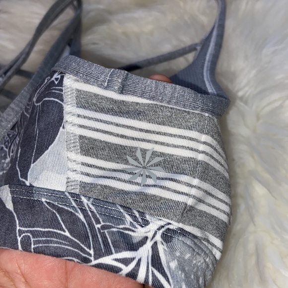 Athleta Gray Floral Strappy Front Sports Bra. Size XS - Picture 13 of 13